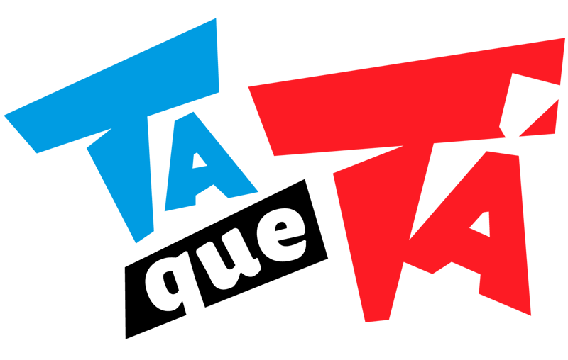 Logotipo das Lojas Tá Que Tá com design moderno e cores vibrantes.